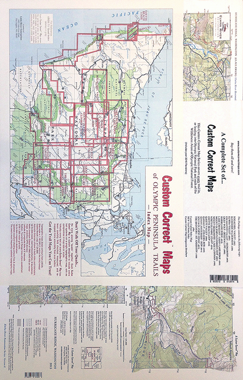Custom Correct Maps Complete Set of Olympic National Park and Forest