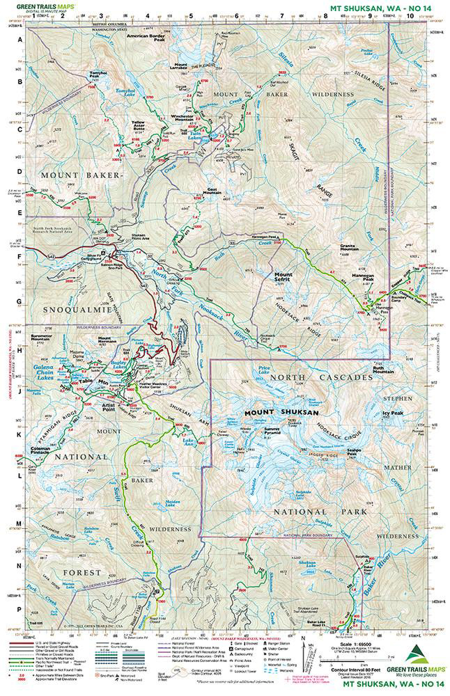 Green Trails Mt. Shuksan Map 14