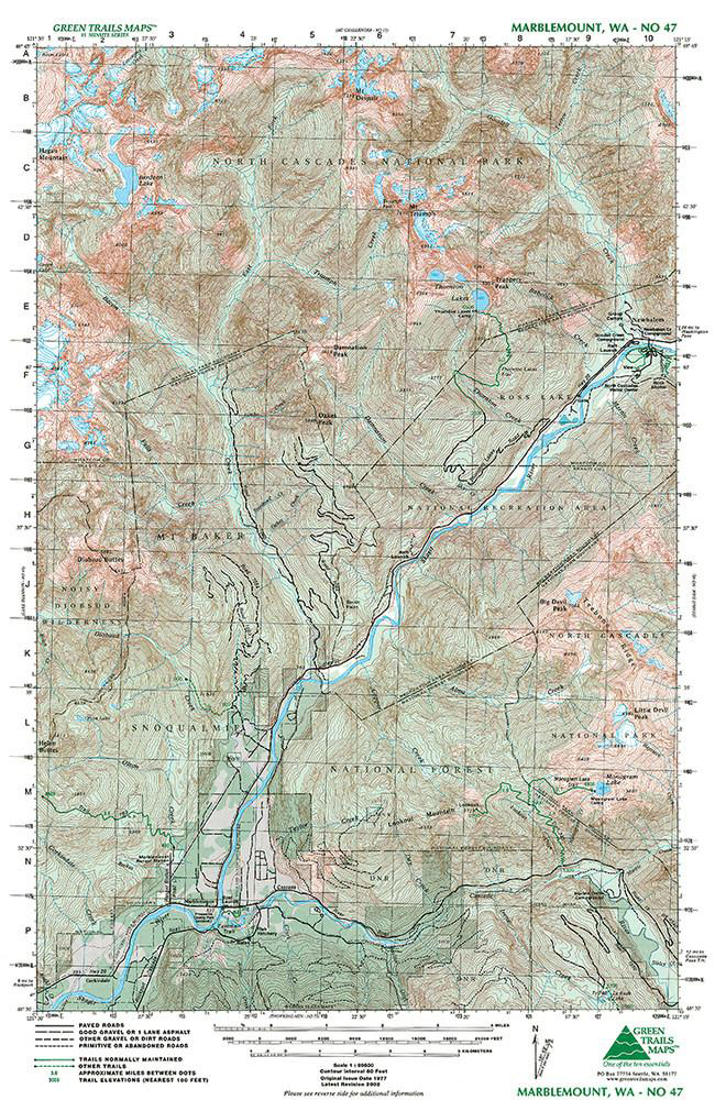 Green Trails Marblemount Map 47