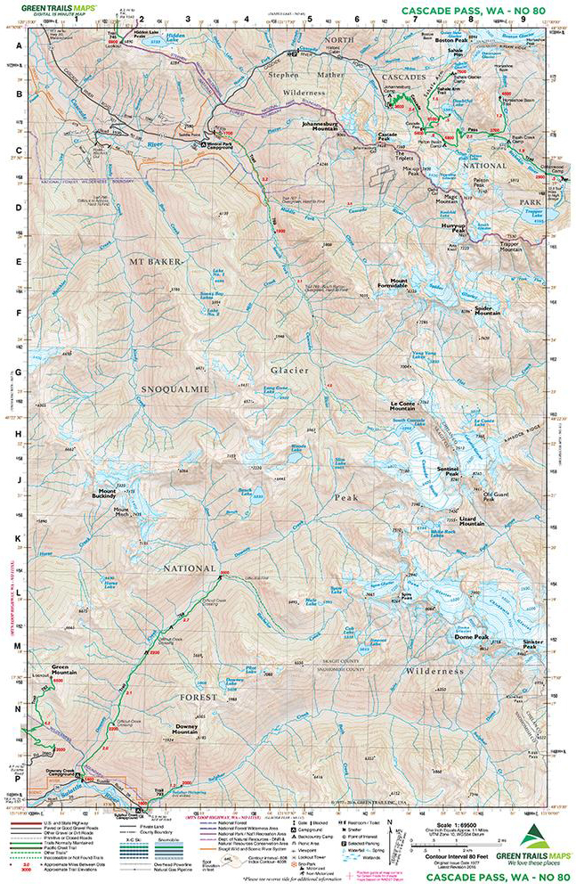 Green Trails Cascade Pass Map 80