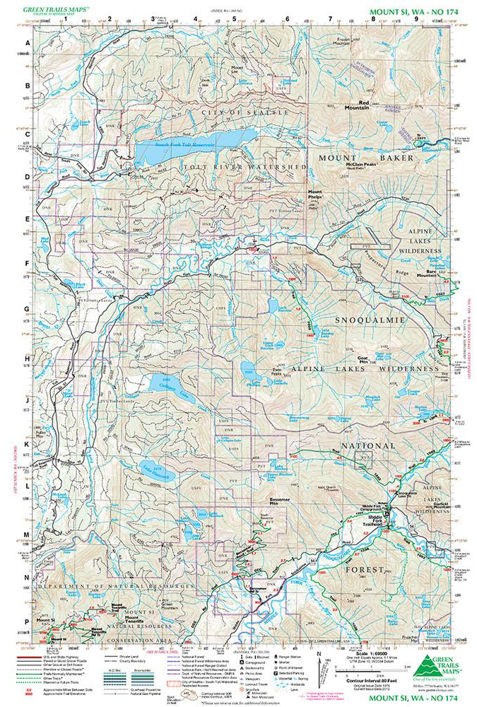 Green Trails Mount Si Map 174