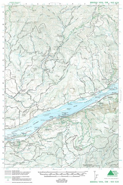 Green Trails Bridal Veil, OR Map 428