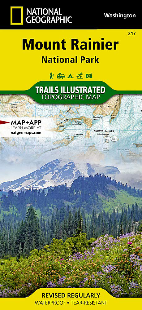 Mount Rainier National Park National Geographic Trails Illustrated Map
