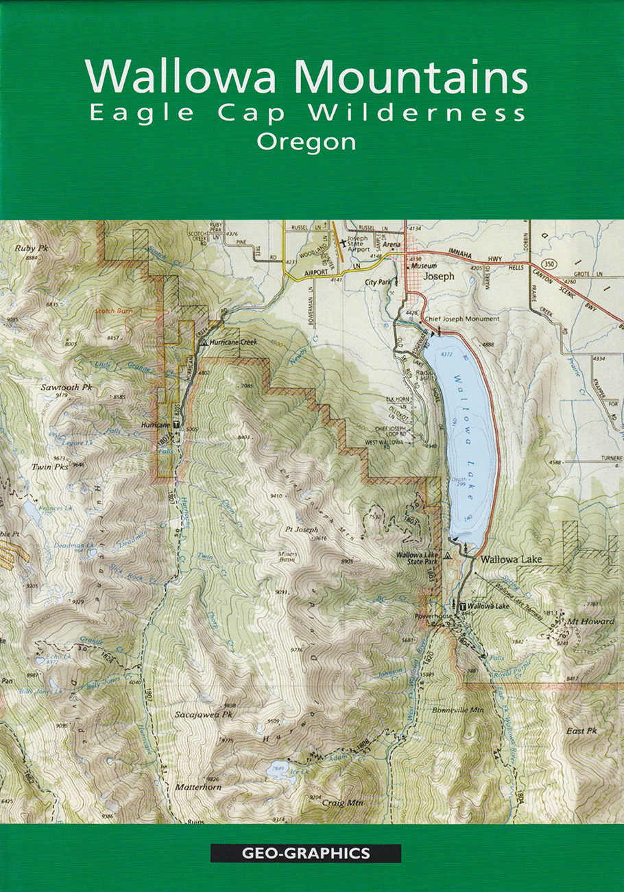 Wallowa Mountains Eagle Cap Wilderness, Oregon Map