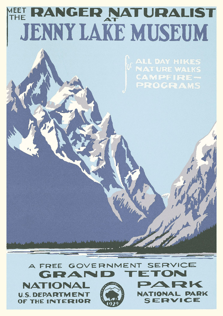 Grand Teton National Park Vintage Poster (Ranger Naturalist Service Series)