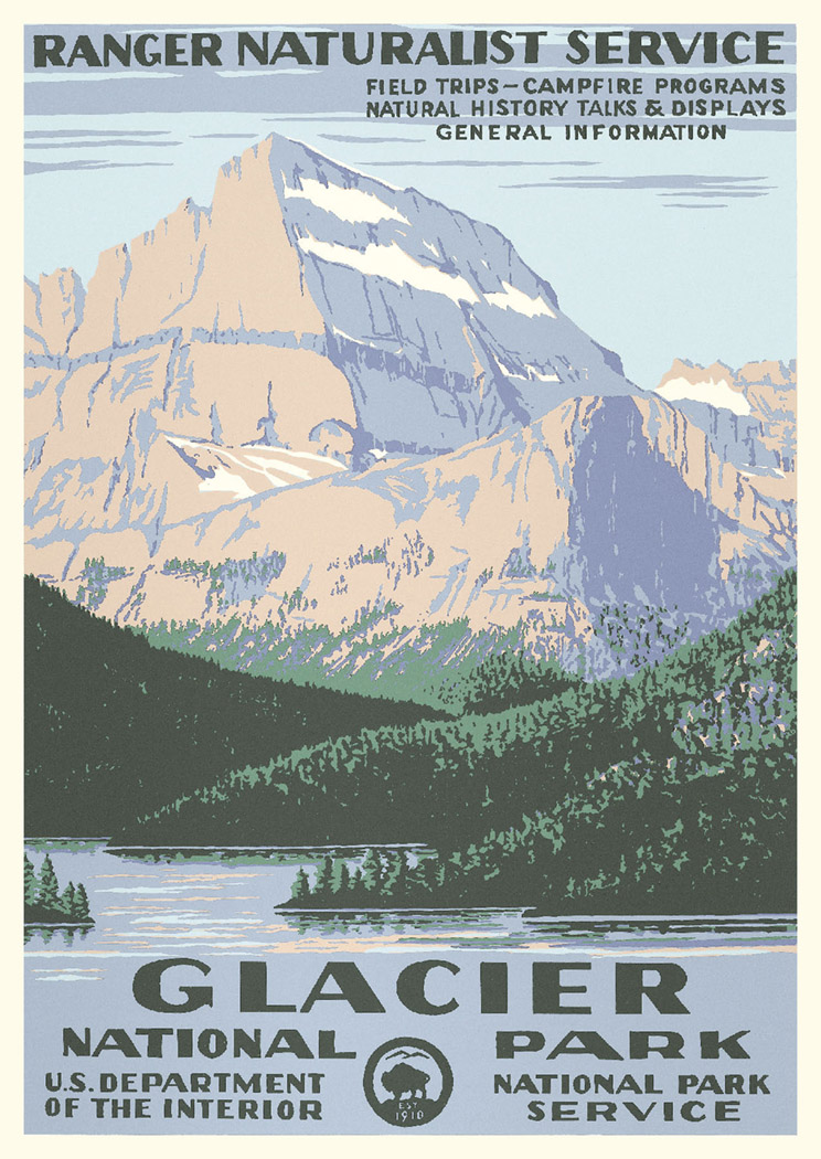 Glacier National Park Vintage Poster (Ranger Naturalist Service Series)