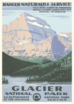 Glacier National Park Vintage Poster (Ranger Naturalist Service Series)