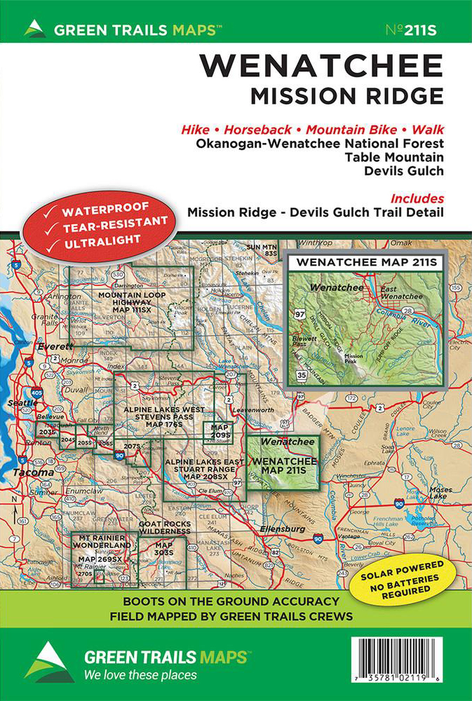 Green Trails Wenatchee - Mission Ridge Map 211S