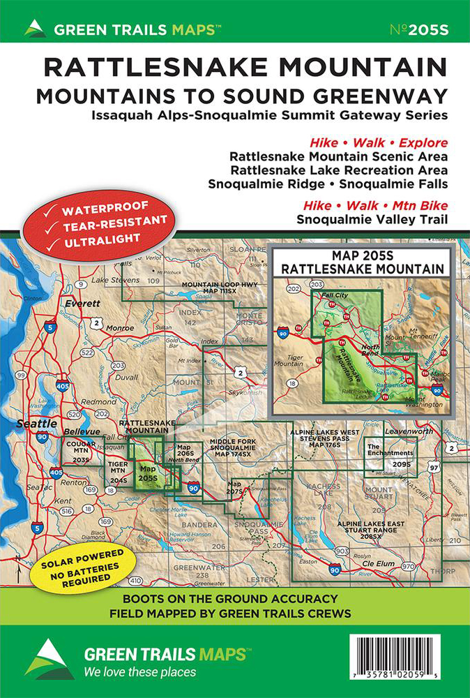 Green Trails Rattlesnake Mountain Map 205S