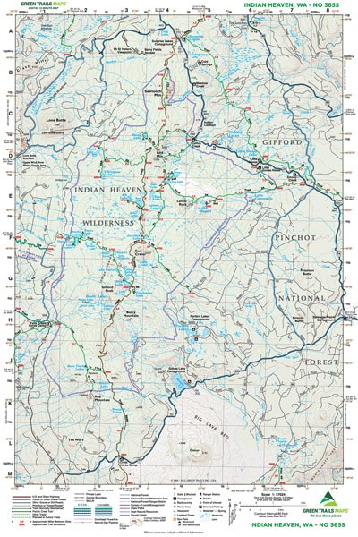 Green Trails Indian Heaven Map 365S