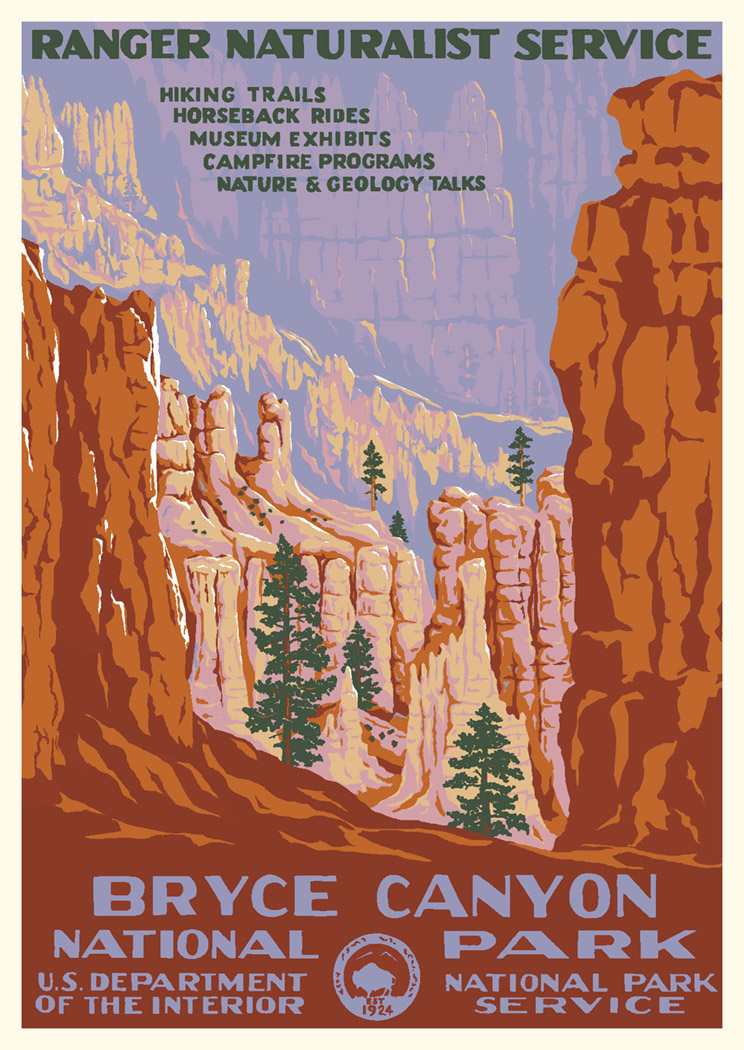 Bryce Canyon National Park Vintage Poster (Ranger Naturalist Service Series)