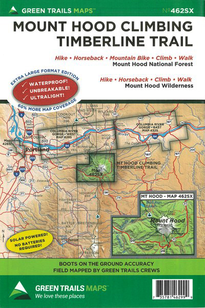 Green Trails Mount Hood Climbing Timberline Trail Map 462SX