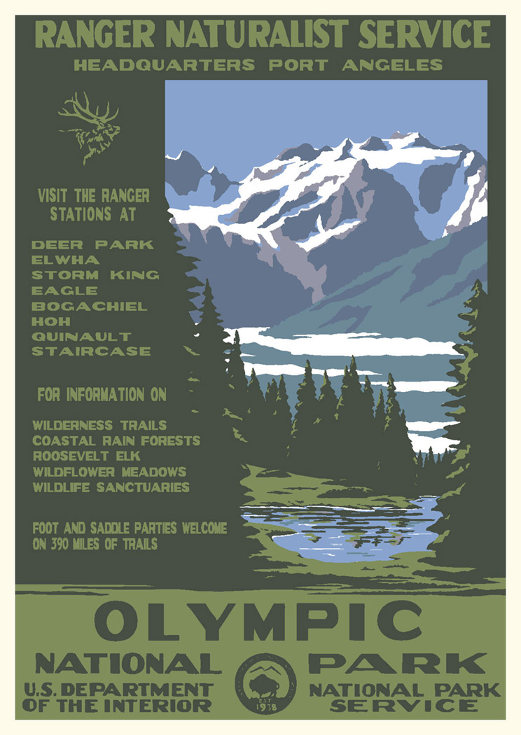 Olympic National Park Vintage Poster (Ranger Naturalist Service Series)