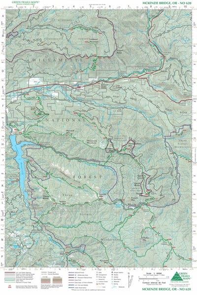 Green Trails McKenzie Bridge, OR Map 620
