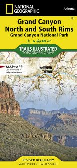 Grand Canyon: North & South Rims National Geographic Trails Illustrated Map