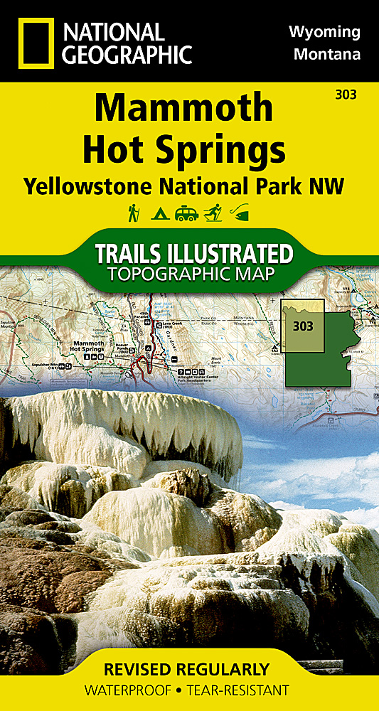 Mammoth Hot Springs, Yellowstone National Park National Geographic Trails Illustrated Map
