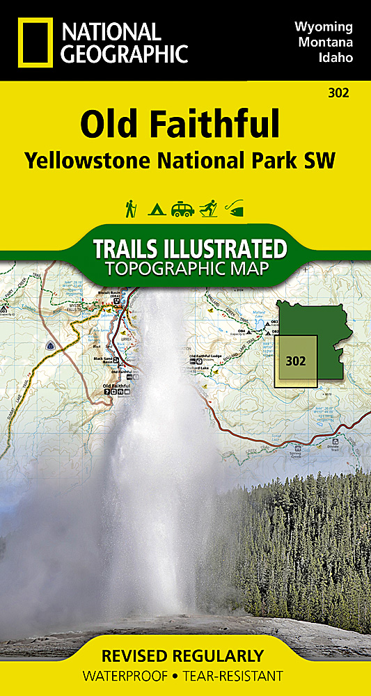 Old Faithful, Yellowstone National Park National Geographic Trails Illustrated Map