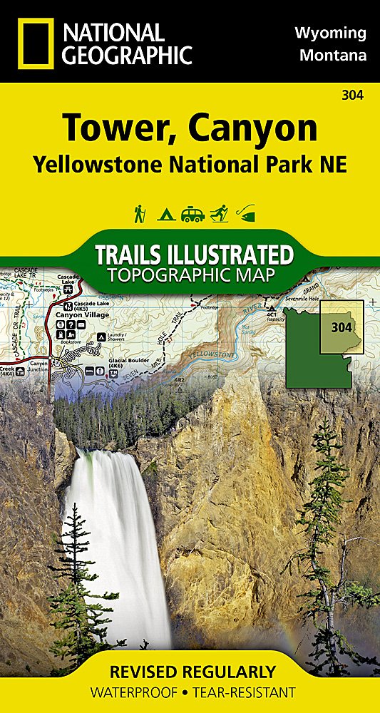 Tower Canyon Yellowstone National Park National Geographic Trails Illustrated Map