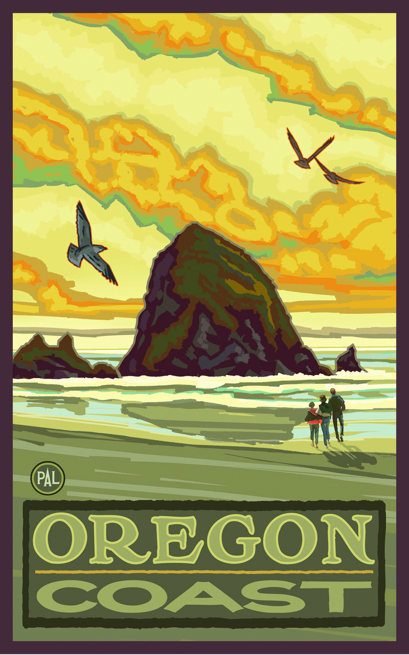 Haystack Rock Poster by Paul A. Lanquist