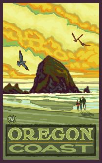 Haystack Rock Poster by Paul A. Lanquist