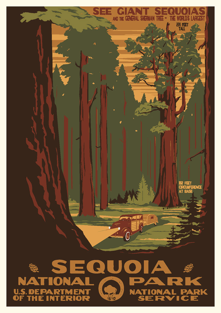 Sequoia (Kings Canyon) National Park Vintage Poster