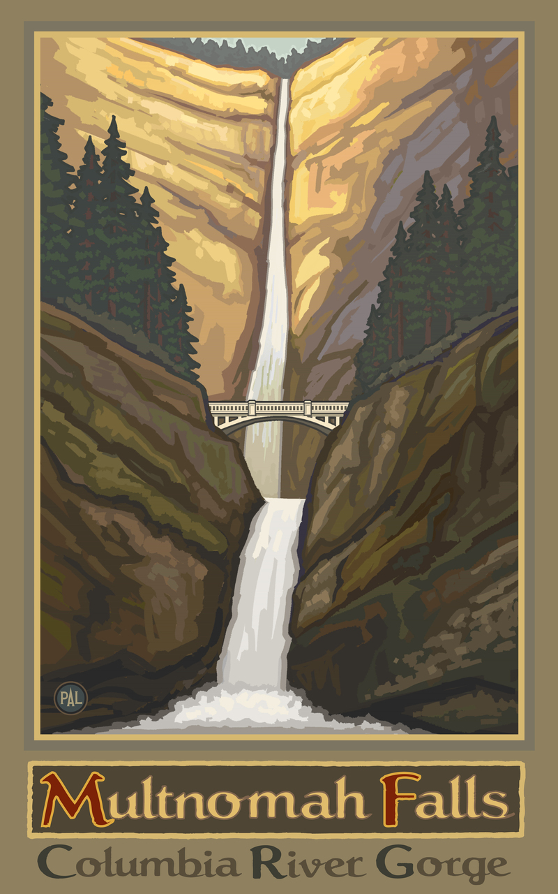 Multnomah Falls Poster by Paul A. Lanquist