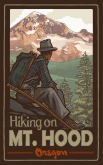 Mt. Hood Hiker Poster by Paul A. Lanquist