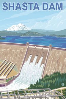 Shasta Dam Poster by Lantern Press
