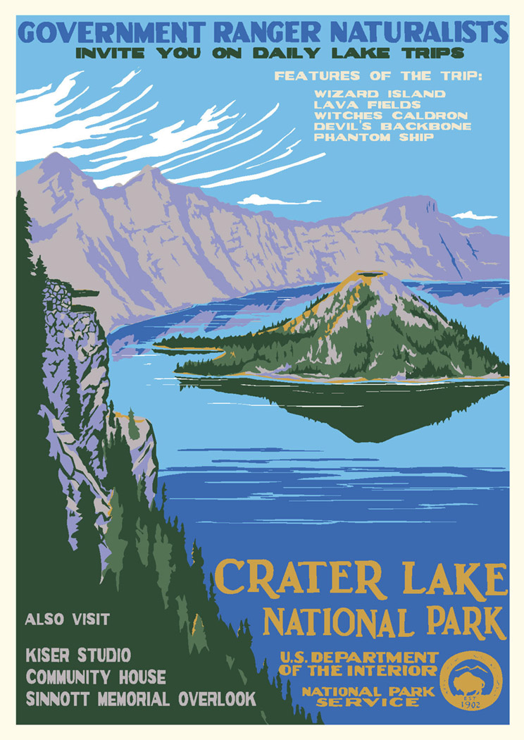 Crater Lake National Park Vintage Poster (Ranger Naturalist Service Series)