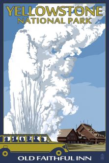 Yellowstone National Park Old Faithful Inn Poster by Lantern Press