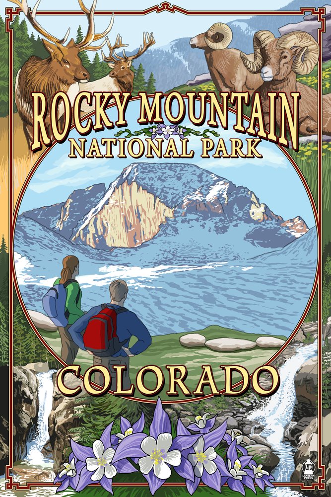 Rocky Mountain National Park Poster by Lantern Press
