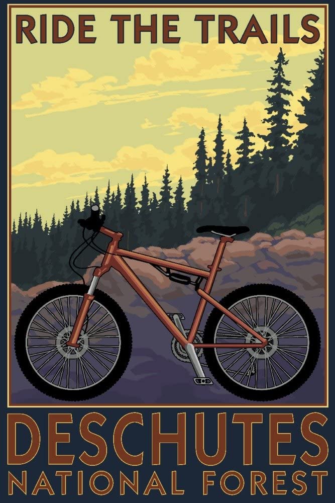 Deschutes Ride the Trails Poster by Lantern Press