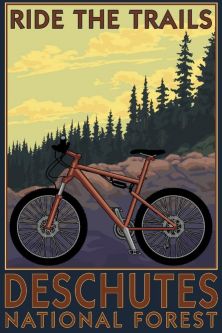 Deschutes Ride the Trails Poster by Lantern Press