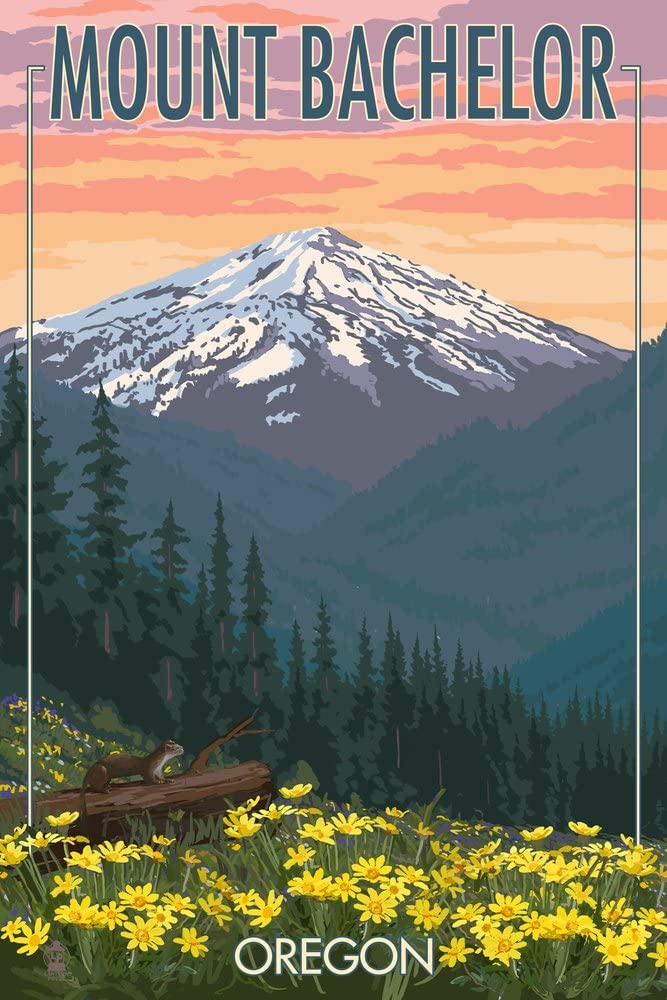 Mt. Bachelor Poster by Lantern Press