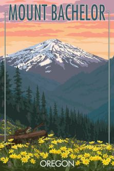 Mt. Bachelor Poster by Lantern Press