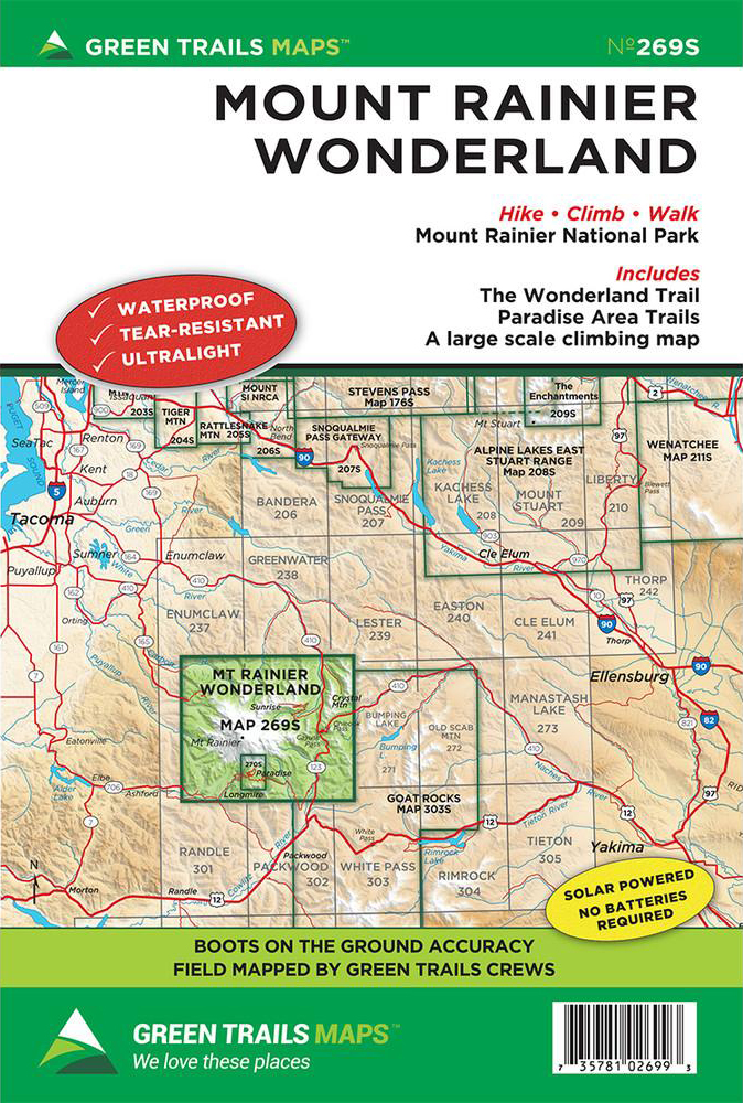 Green Trails Mount Rainier Wonderland - Map 269SX
