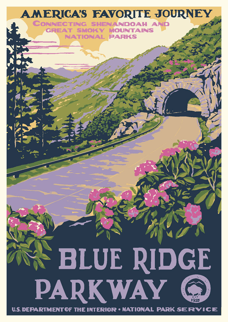 Blue Ridge Parkway National Park Vintage Poster