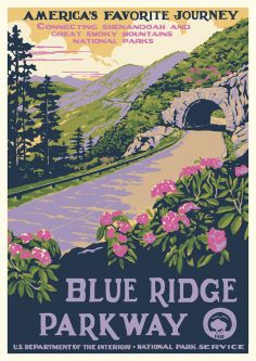 Blue Ridge Parkway National Park Vintage Poster
