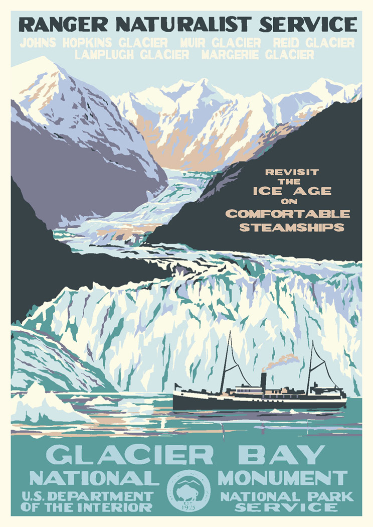 Glacier Bay National Monument Vintage Poster (Ranger Naturalist Service Series)