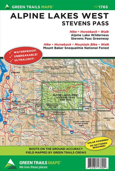 Green Trails Alpine Lakes West Stevens Pass - Map 176S