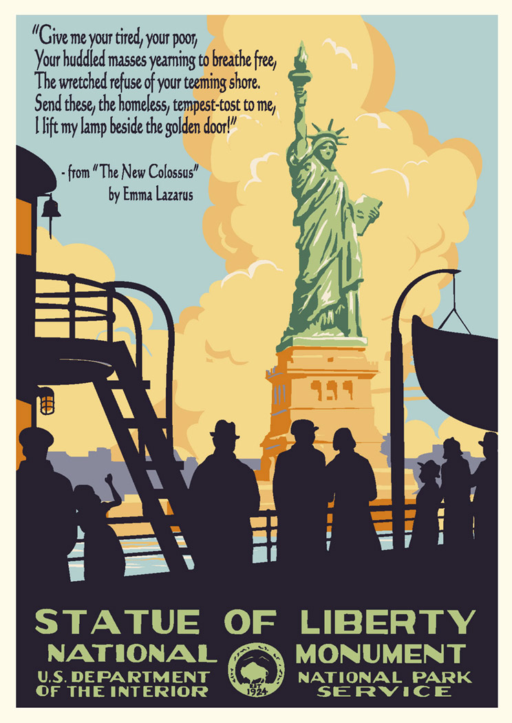 Statue of Liberty National Monument Vintage Poster