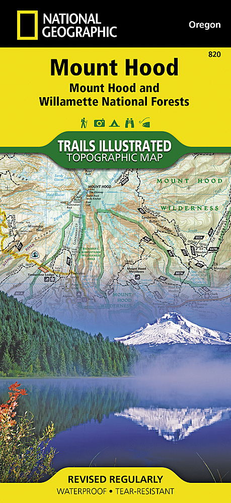 Mount Hood and Willamette National Forests National Geographic Trails Illustrated Map