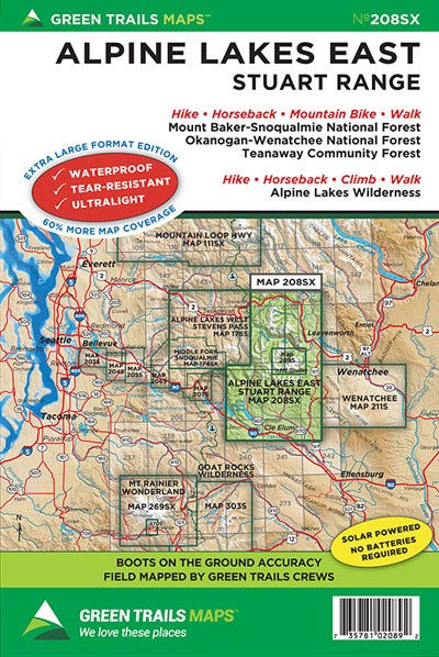 Green Trails Alpine Lakes East - Map 208SX