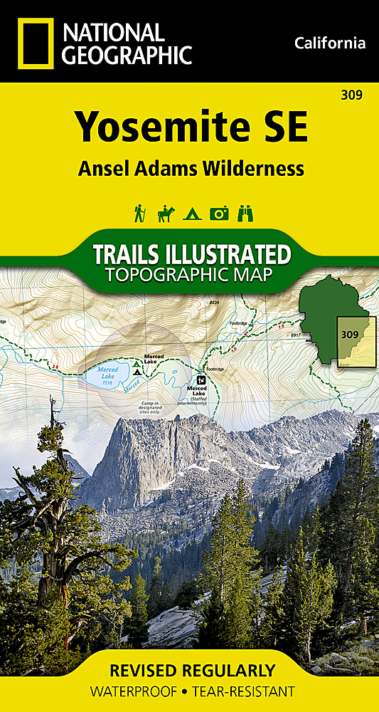 Yosemite SE Ansel Adams Wilderness National Geographic Trails Illustrated Map
