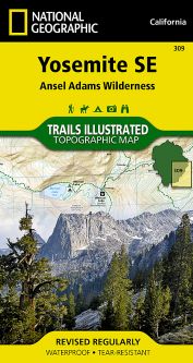 Yosemite SE Ansel Adams Wilderness National Geographic Trails Illustrated Map
