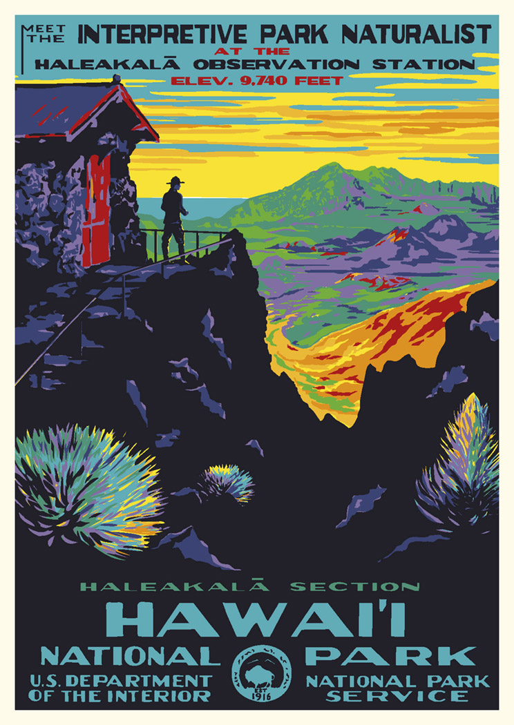 Haleakala National Park Vintage Poster (Ranger Naturalist Service Series)