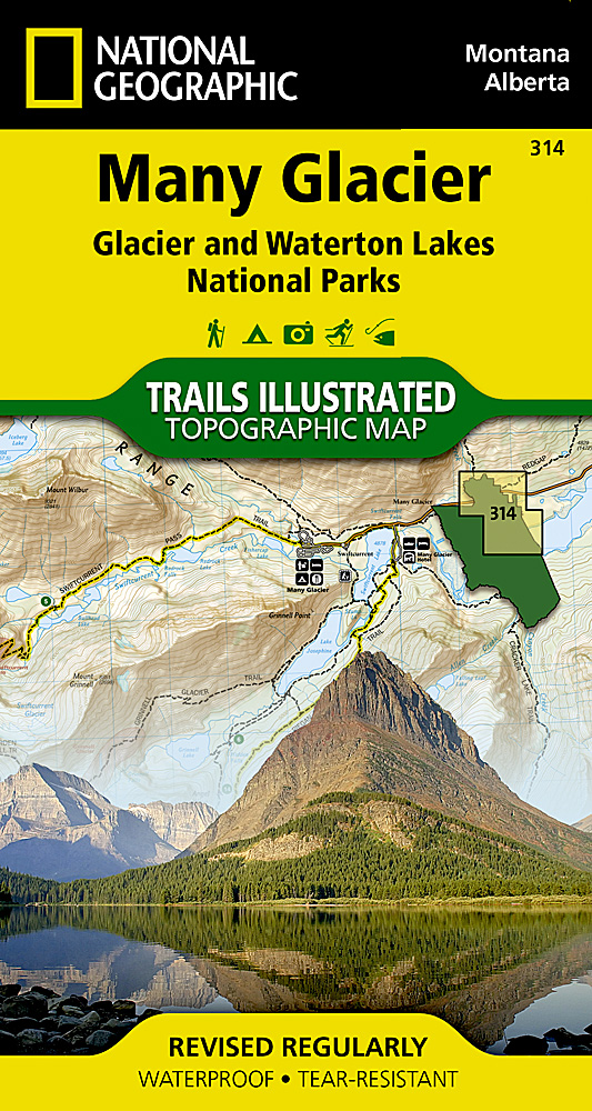 Many Glacier, Glacier National Park National Geographic Trails Illustrated Map