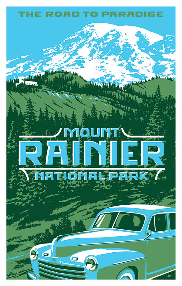 Mount Rainier Scenic Highways Poster