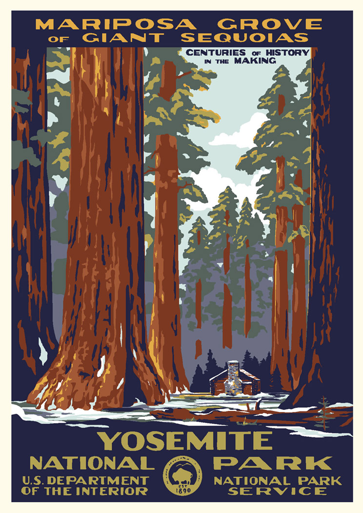 Yosemite National Park - Mariposa Grove Vintage Poster
