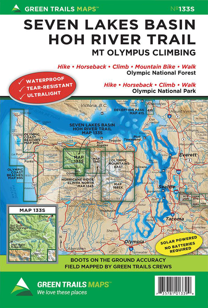 Green Trails Seven Lakes Basin Hoh River Trail - Map 133S